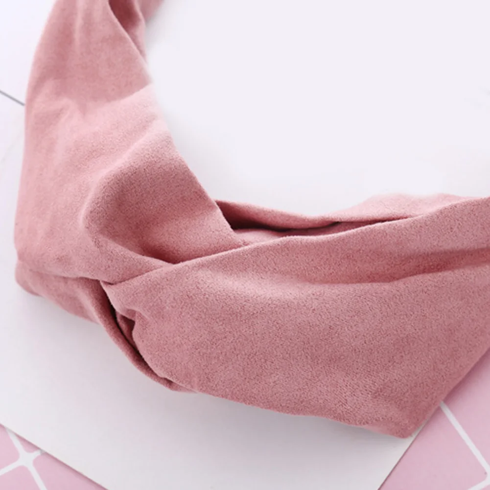 

New Women Girls Spring Suede Soft Solid Headbands Vintage Cross Knot Elastic Hairbands Bandanas Hair Bands Hair Accessories