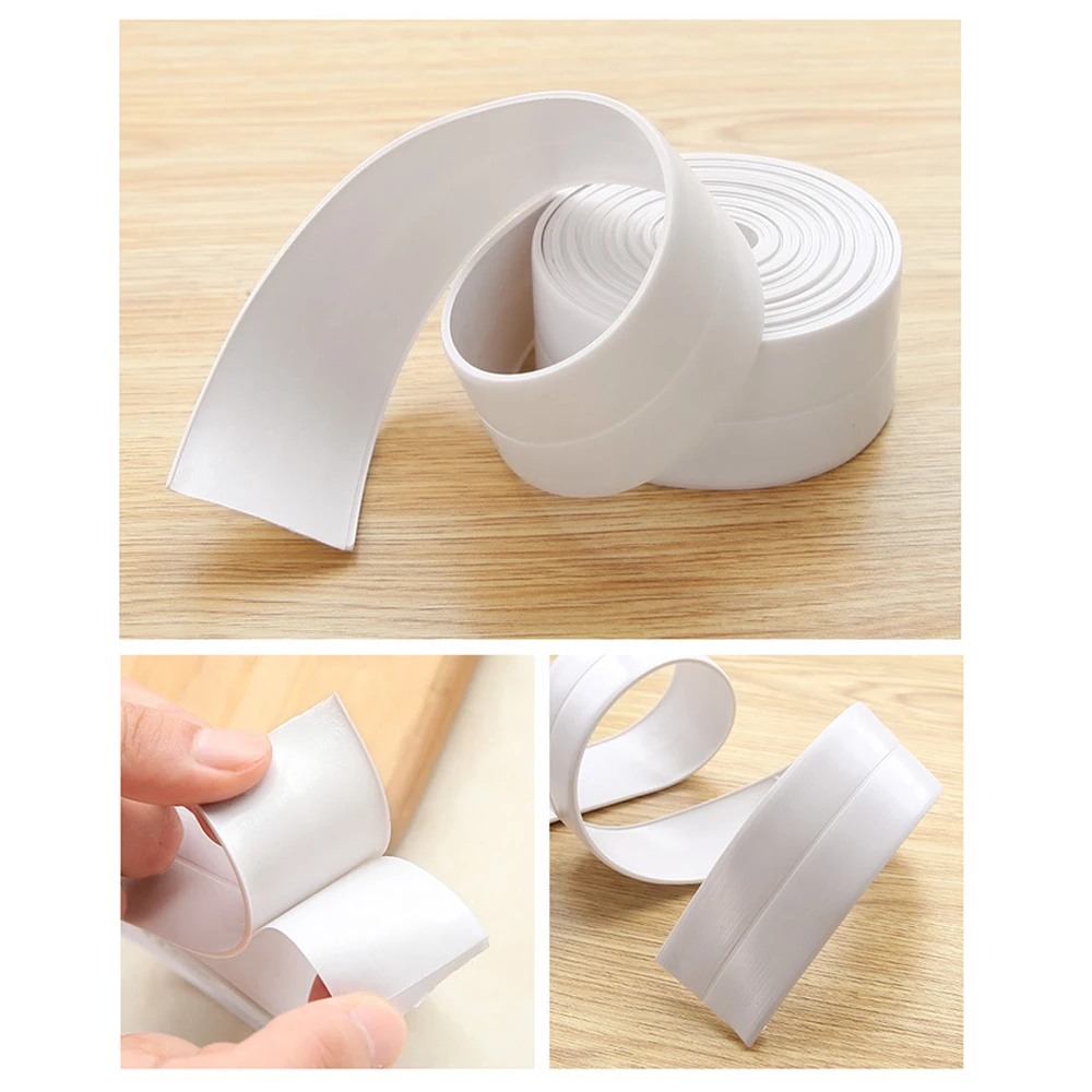 

1PC Anti-Mold Tape Mat Kitchen Joint Kitchen Waterproof Sealing Strip Corner Line Sticker White PVC Kitchen Wall Sticker Tool