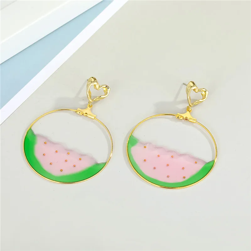 Полые полимерные круглые серьги капли в форме сердца для женщин Подарочные