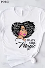 Черная женская футболка с волшебными натуральными волосами и надписью Art, футболка в Африканском и американском стиле, белая футболка в стиле Харадзюку с коротким рукавом, женская одежда 90-х