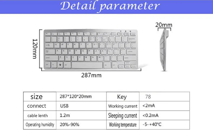 CHYI Mini 78 клавиш ультра тонкий USB Проводная клавиатура Портативный тонкий эргономичные компьютерные клавиатуры для Apple Macbook портативных ПК PC Тетрадь