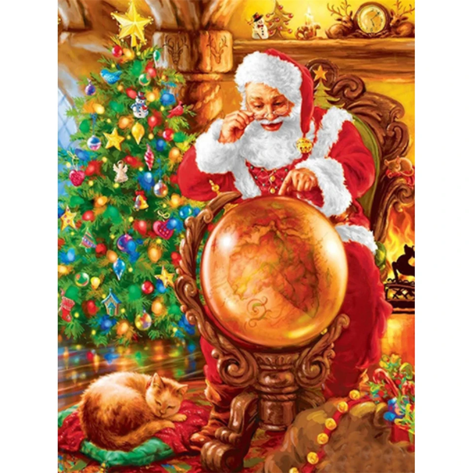 Наборы алмазной живописи сделай сам Рождественский Санта-Клаус полная