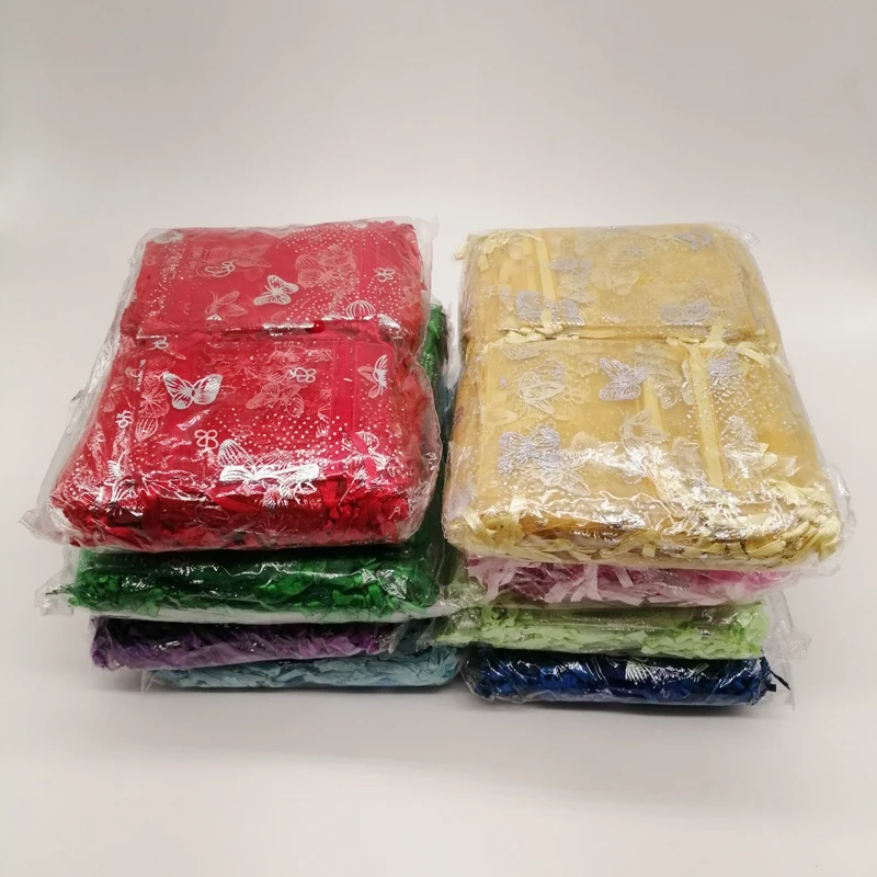 1000 шт. 15x20 17x23 20x30 большая сумка из органзы с бабочкой подарочная рисунком бабочки