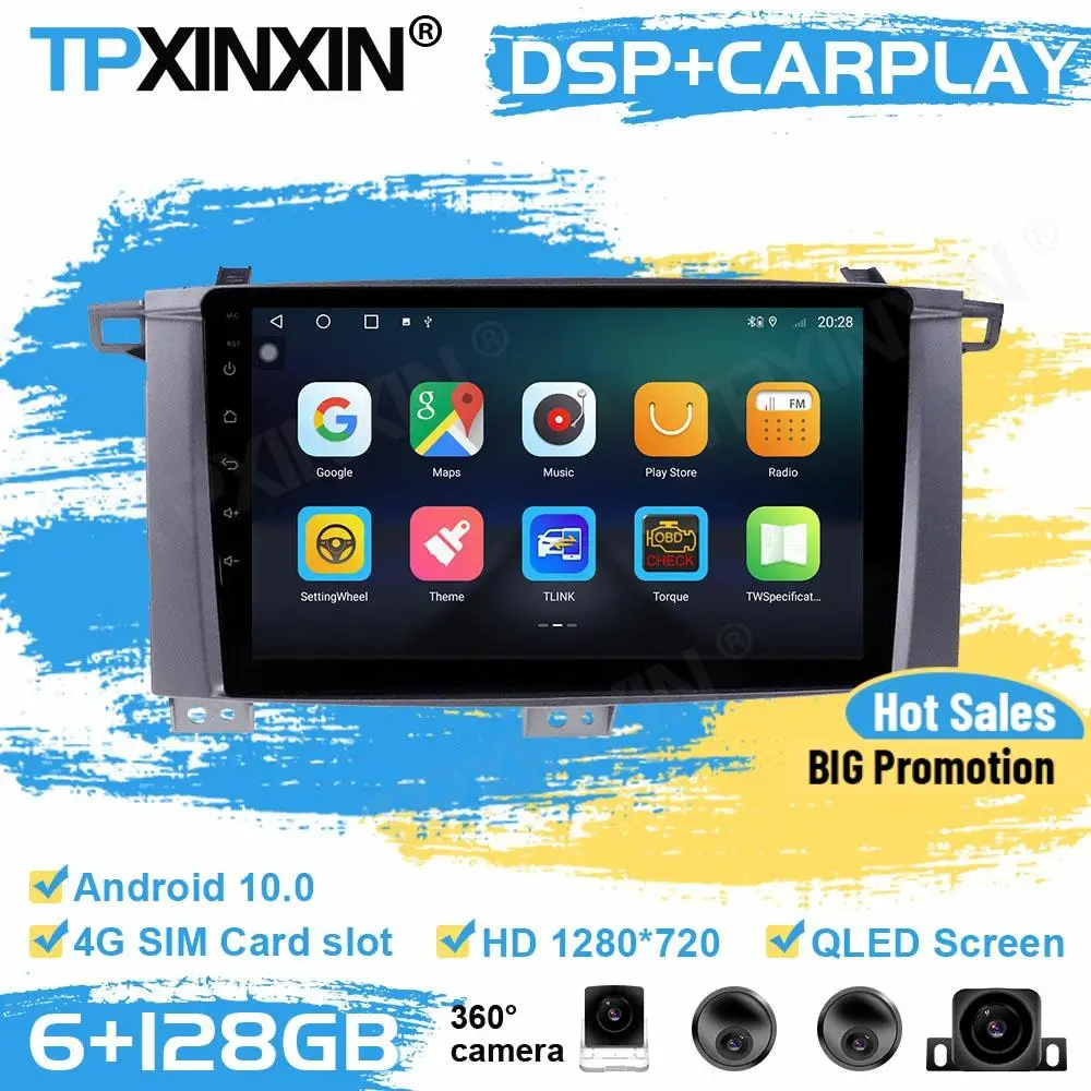 

Cameras Car Radio Stereo Receiver Android10 For Land Cruiser LC100 2002 2003 2004 2005 2006 2007 GPS Player Auto Audio Head Unit