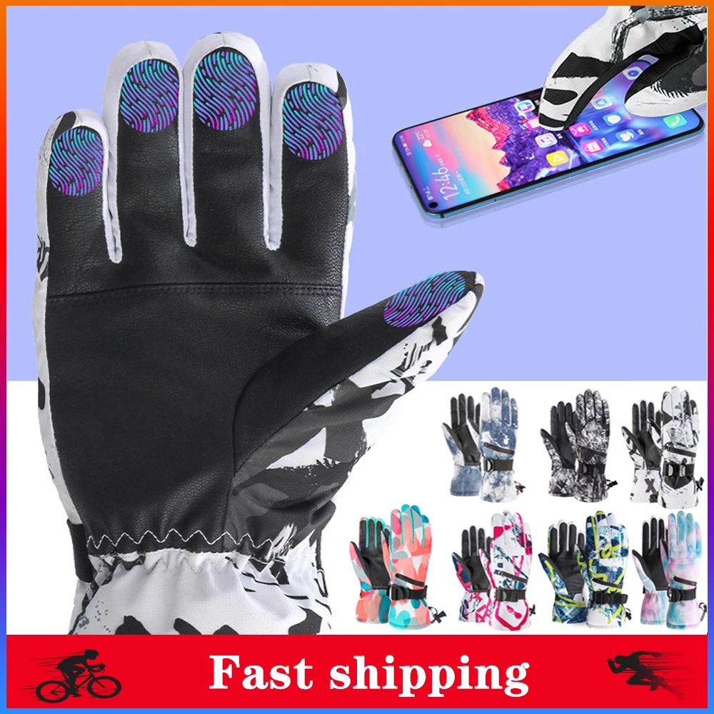 

Cycling Ski Gloves Touch Screen Fleece Winter Warm Snowboard Gloves Waterproof Bicycle Bike Motorcycle Thermal Snow Gloves