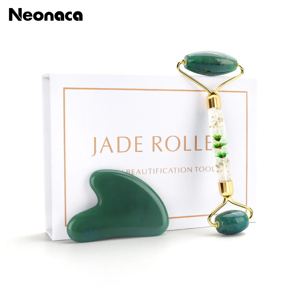 

Resin Rod Roller Face Massager Gua Sha Set Guasha Board Face-lift Tools For Therapy Relaxation Slimming Neck Thin Beauty Tool