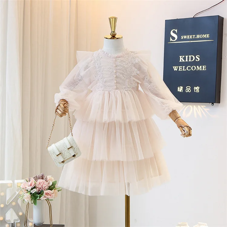 5355 Tutu Embroidery Princess Baby Girl Dress 2020 Spring Party Wedding Easter Day Kid For Wholesale Child Clothes | Детская одежда и