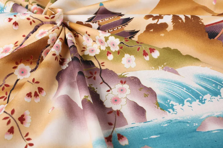 

Handmade clothing material DIY fabric delicate fashion fabric peach garden wonderland printing cotton fabric