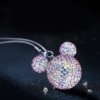 new crystal mouse car pendant female luxury goods creative three dimensional full crystal car bag pendant keychain