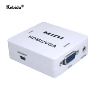 kebidu mini hd hdmi compatible to vga converter with audio hdmi2vga video box adapter 1080p for xbox360 pc dvd ps3