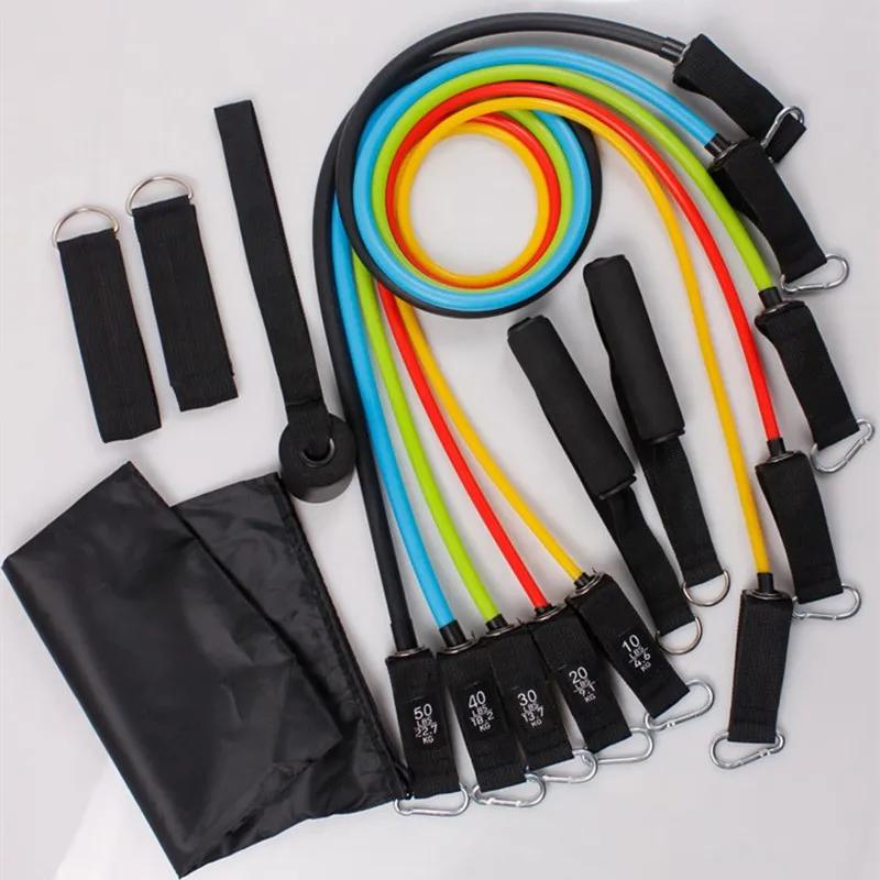 11 Pcs/set Latex Resistance Bands Mountaineering Hook Crossfit Training Exercise Yoga Tubes Pull Rope Workout Fitness Equipment |