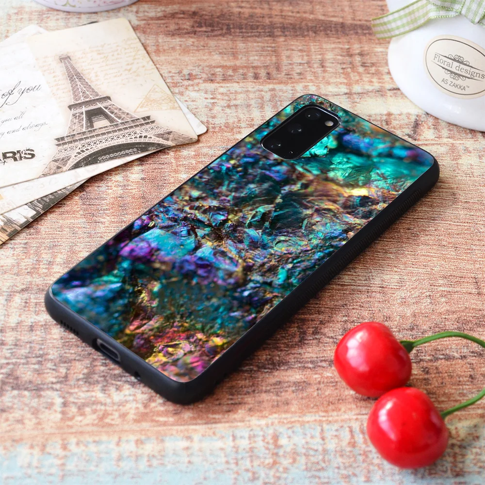 

For Samsung Galaxy Turquoise Oil Slick Quartz Soft TPU border Samsung Galaxy Case