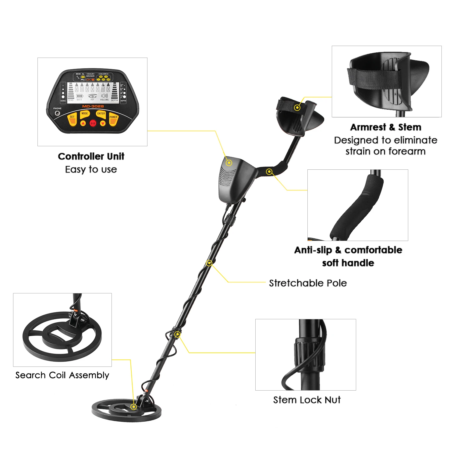 Детектор металла MD 3028 подземный детектор золота искатель сокровищ Охотник с ЖК