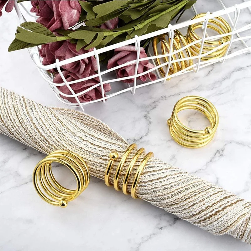 

10Pcs Napkin Rings Decorations Table Rings Napkin Banquet Metal Rings for Wedding, Banquet, Christmas, Outdoor Parties