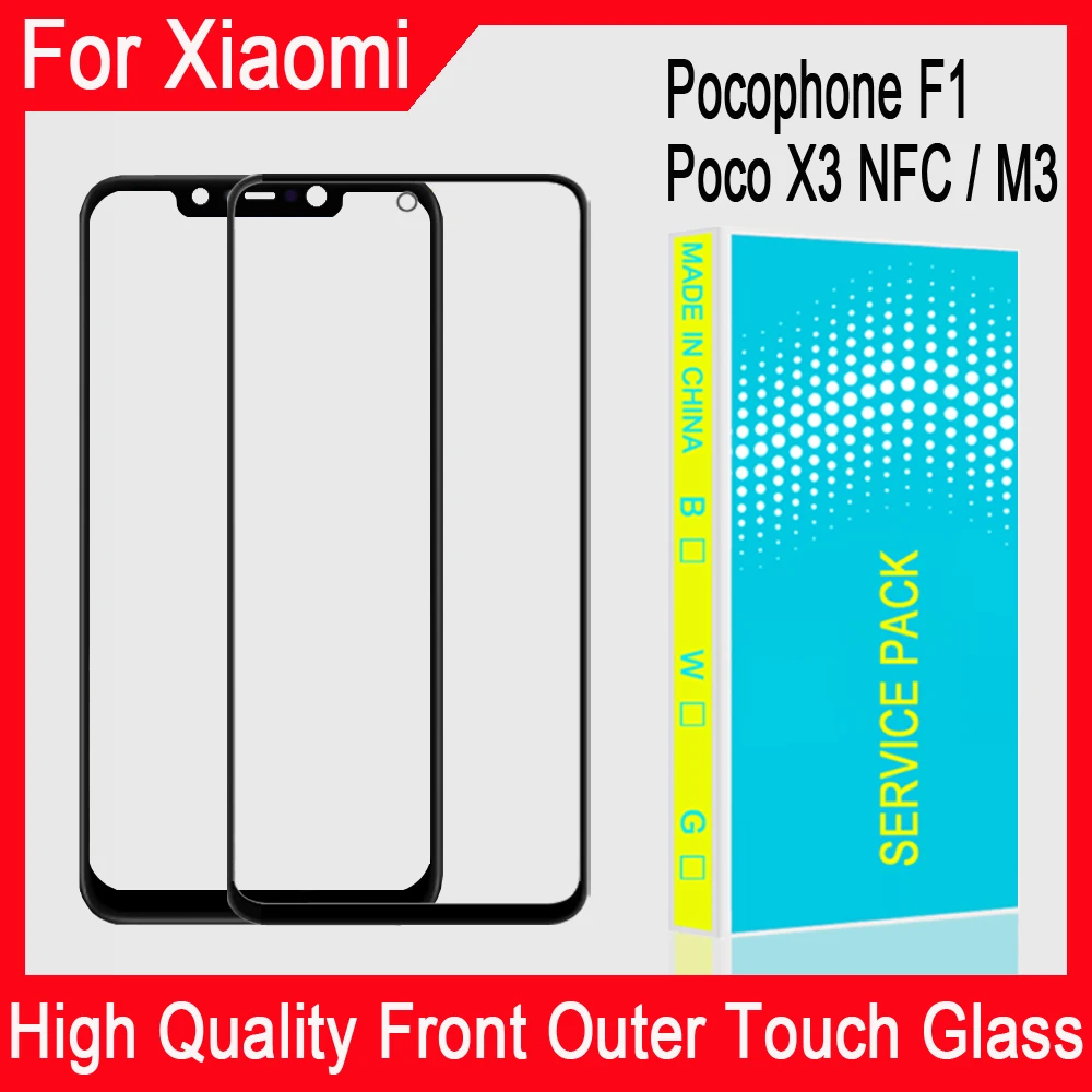 ЖК дисплей с сенсорной панелью переднее стекло для Xiaomi Pocophone F1 внешнее Poco X3 NFC M3