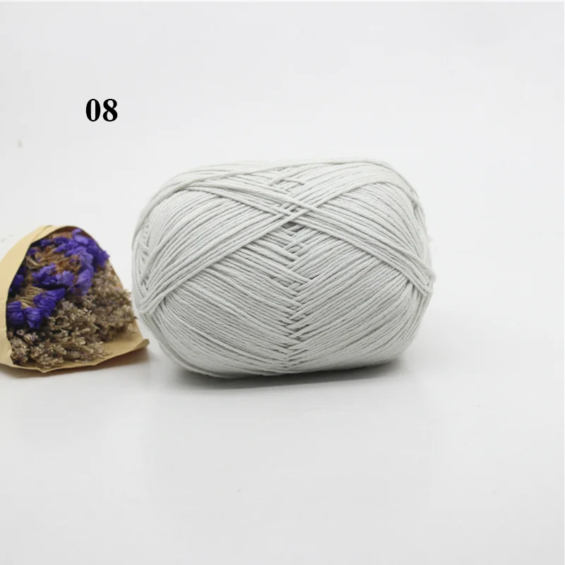 08 5pcs 5 шт. хлопок ручная вязка пряжа Органическая чесаная пряжа для вязания моющаяся Рекомендуемая иглы для вязания крючком № 2 - Цвет: 08 5pcs
