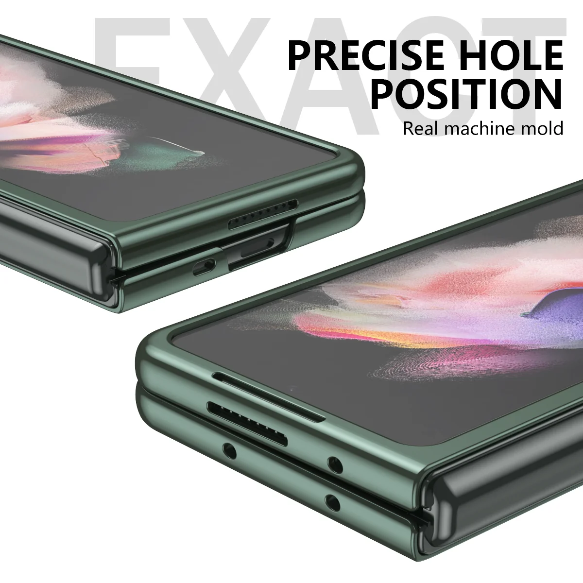 Luxury Hd Transparent Case For Samsung Galaxy Z Fold 3 5G 360 All Inclusive Electroplating Bumper Cases For Samsung Z Fold 3 W22