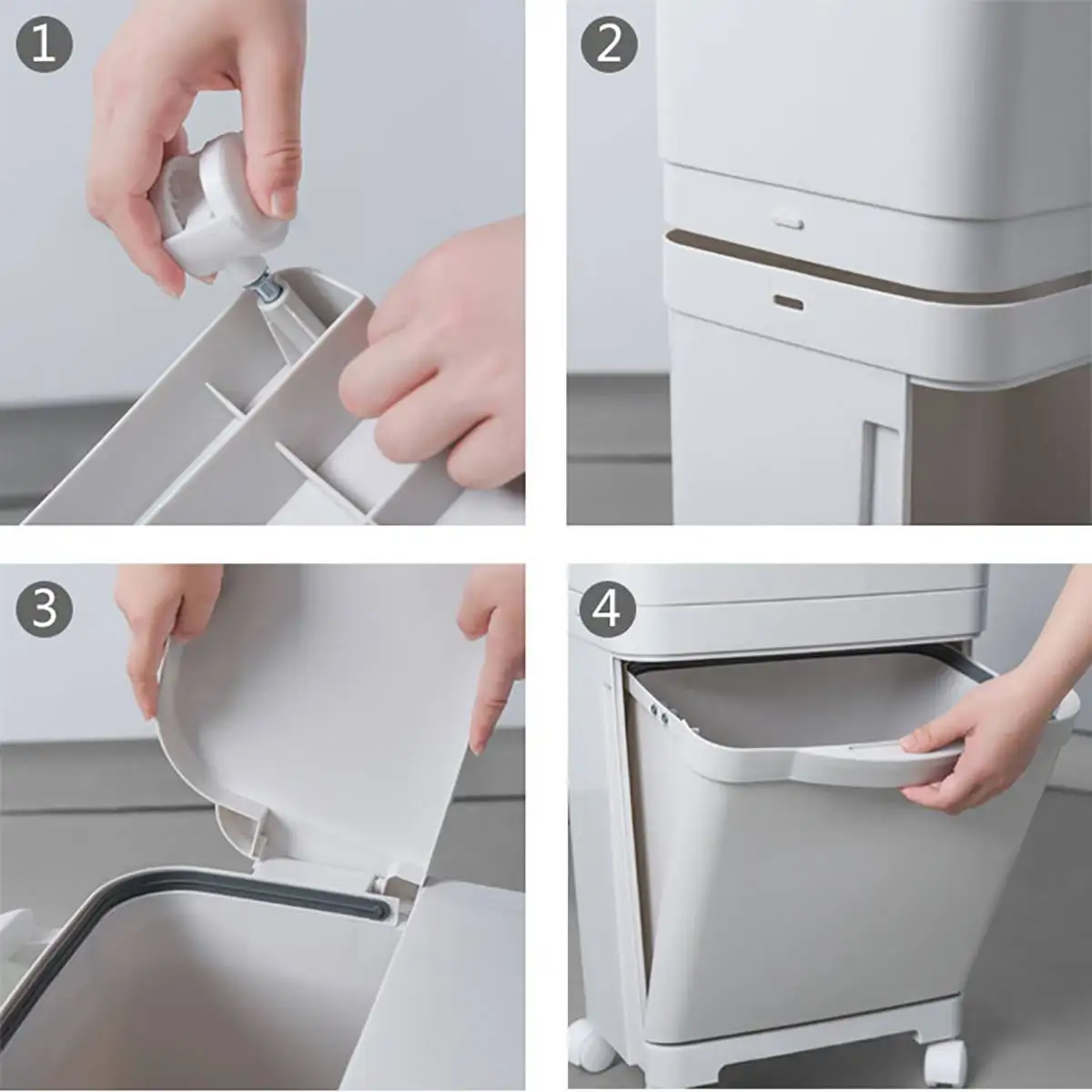 2 Слои Классификация мусорный бак Кухня Пластик умная мусорная корзина для сухой