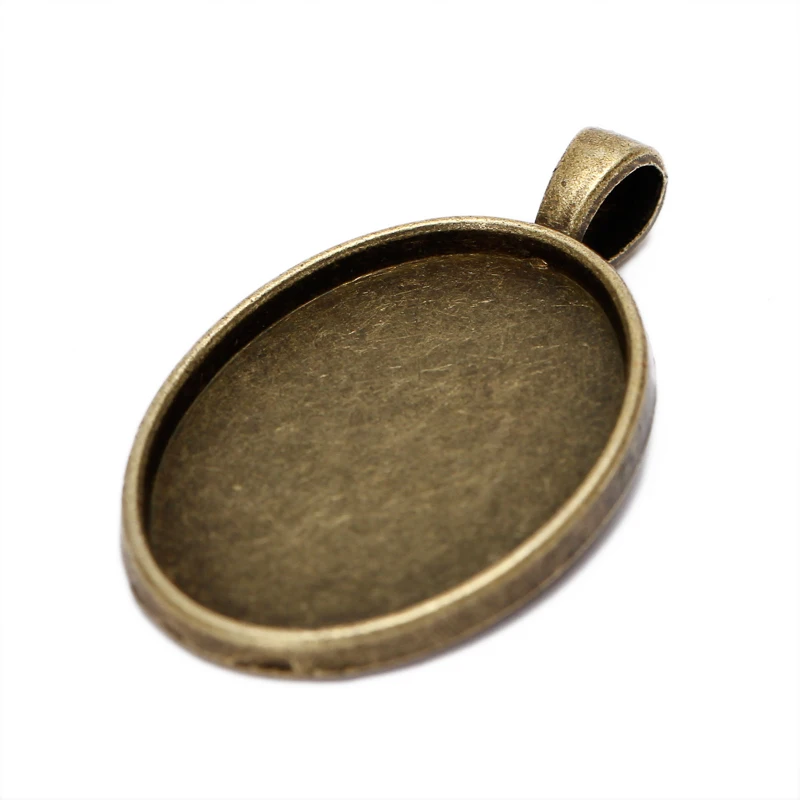 10 шт. 18x25 мм античные бронзовые металлические овальные заготовки Кабошоны