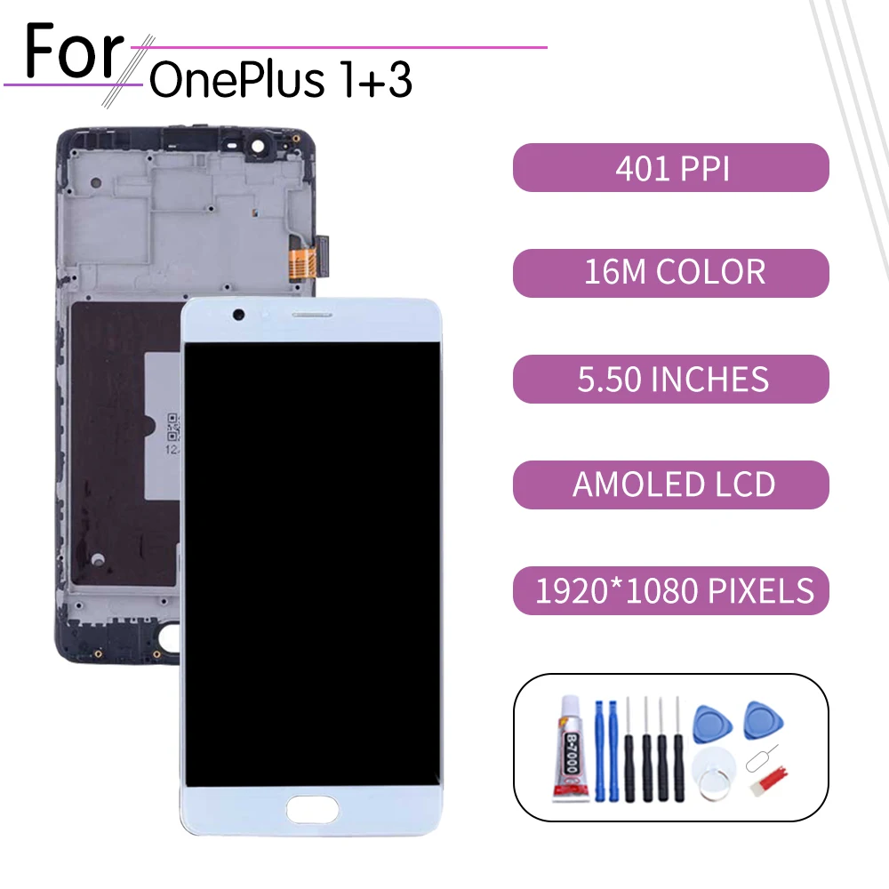 5 &quotоригинал для OnePlus 3 LCD кодирующий преобразователь сенсорного экрана в сборе