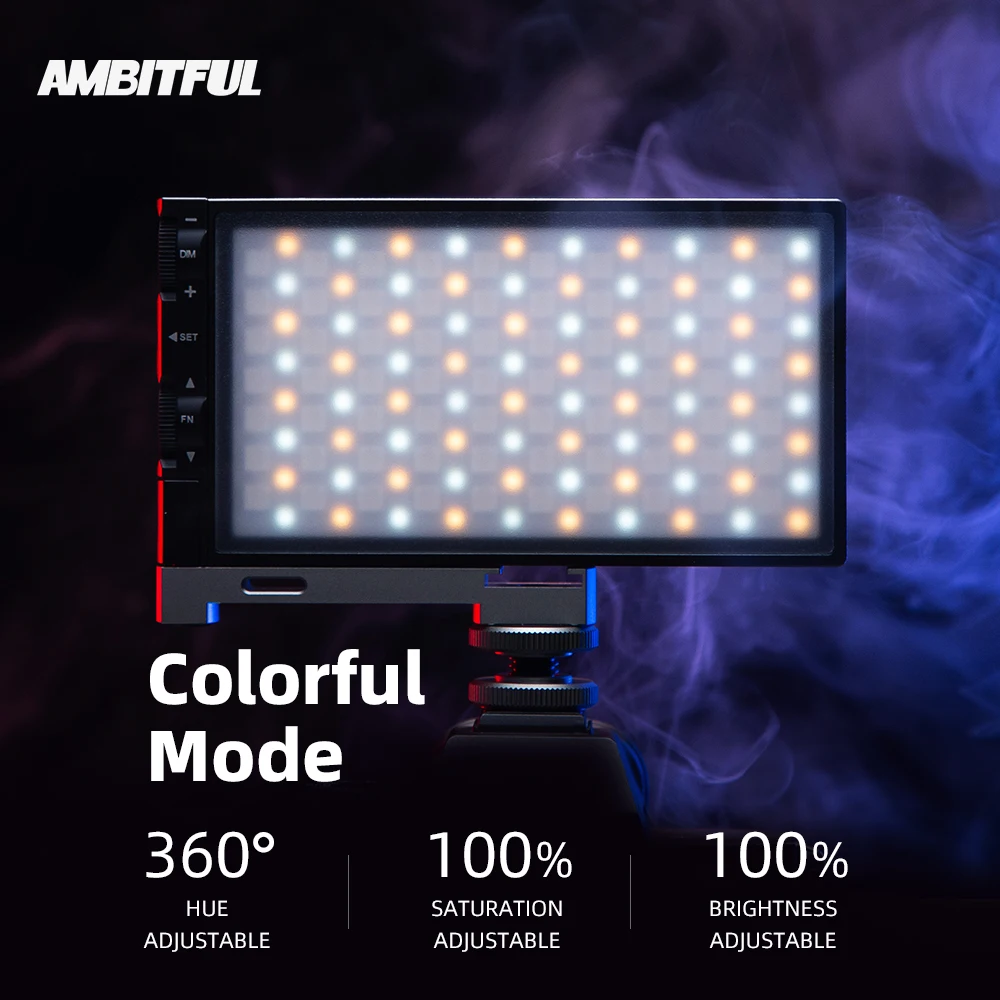 Полноцветный светодиодный светильник AMBITFUL K10 RGB 2500K-8500K с регулируемой яркостью