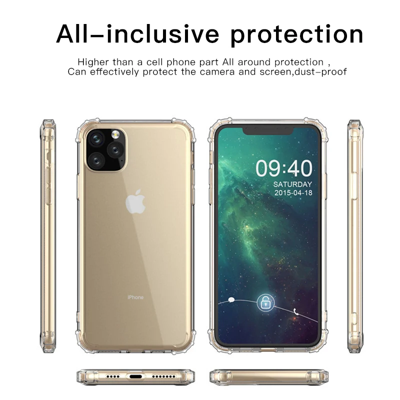 !ACCEZZ Mobile Phone Case For Apple iPhone 11 Pro Max Transparent Covers Ultra Thin Soft TPU Back Cover Cases Shell Funda Capa | Мобильные