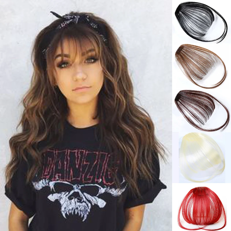 

Челка и зажим для челки XUANGUANG, синтетические волосы с высокой температурой, 4 стиля на выбор