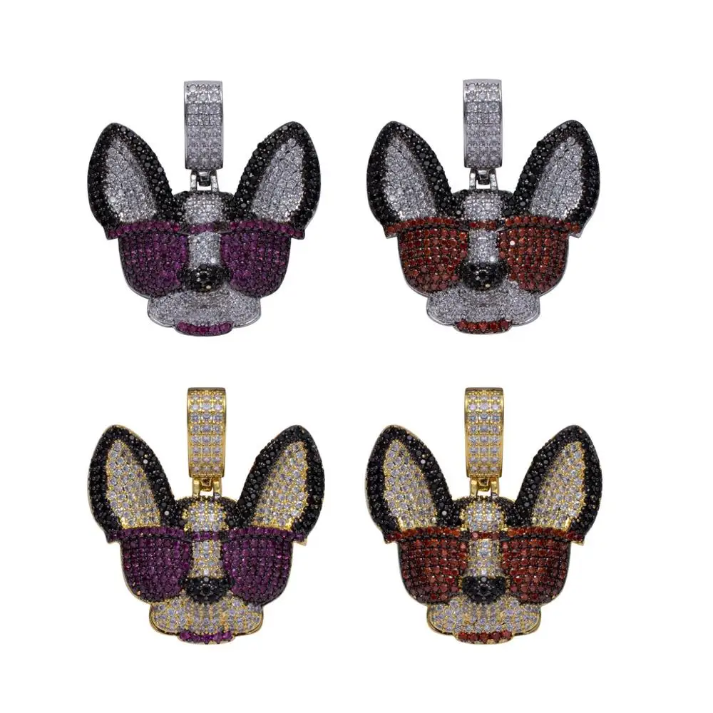 Подвеска в виде собаки чихуахуа кулон из меди золота серебра микрозакрепка