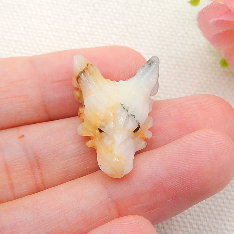 

Wholesale,Carved Pyrite Wolf Head fashion Pendant 23x17x9mm3.3g