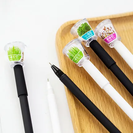 

30 pcs Gel Pens Cartoon grass black colored gel-inkpens for writing Cute stationery office school supplies