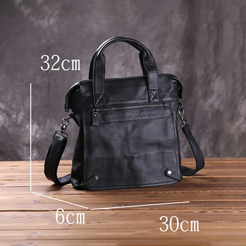 

AETOO Head leather handbag, men's briefcase, business handmade a4 file casual shoulder bag, men's leather postman bag