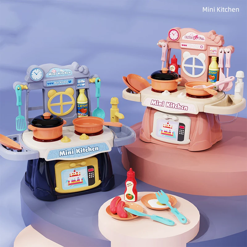 

Детский игровой домик, кухонный игрушечный набор, имитация с освещением, имитация звуковых эффектов, может высвобождать воду, развивающие и...