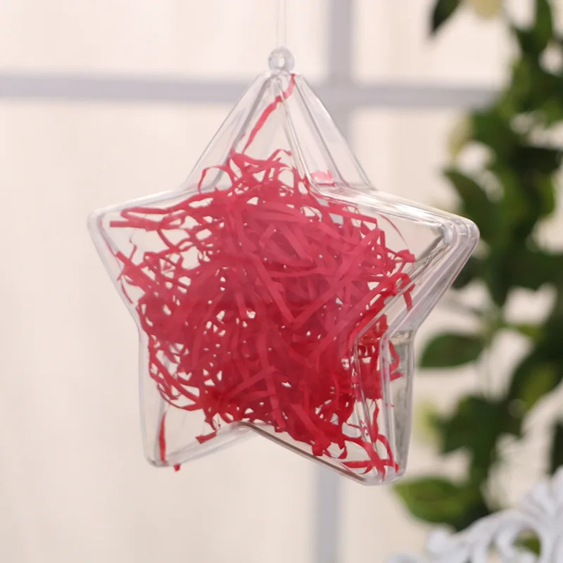 10 шт. рождественские украшения шар звезда прозрачный открытый пластик