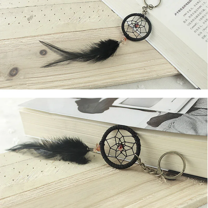 

Black feather dream cather handmade dream net key chain creative small gift pendant dream net hanging decoration