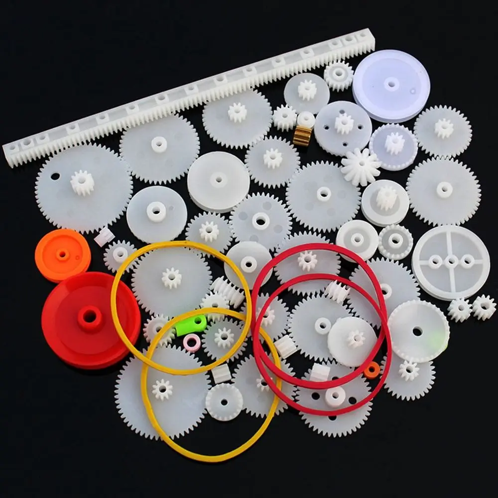 60PCS/Set Plastic Gear Package Kit DIY Assortment Accessories Set for Toy Motor Car Robot Various Axle Belt Bushings | Игрушки и хобби