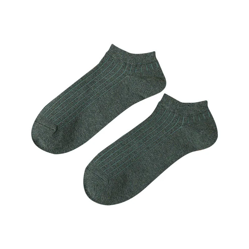 

Men Sock Comfortable Cotton Pure Color 1Pair Stripe Pattern Breathable Short Socks College Style Boat Sox
