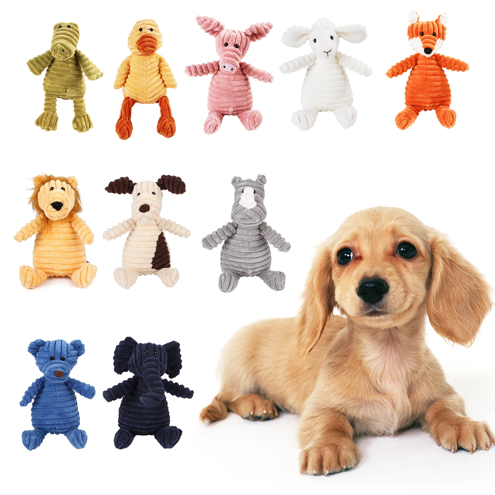 13 Colors Dog Chew Squeak Toys Rope Interactive Toy Cute Monkey Bear Lion Animal Plush Toy Puppy Chew Molar Toy Wholesale