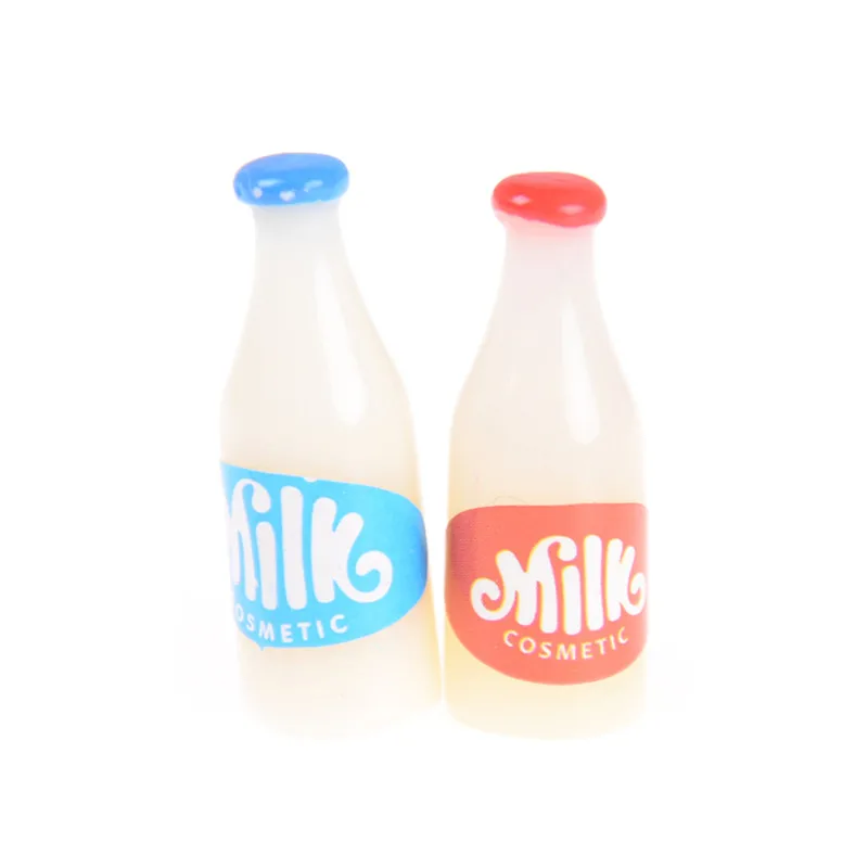 

2PCS 2cm 1:12 Miniature Food Milk Bottles Breakfast Dollhouse Kitchen Accessories Toy