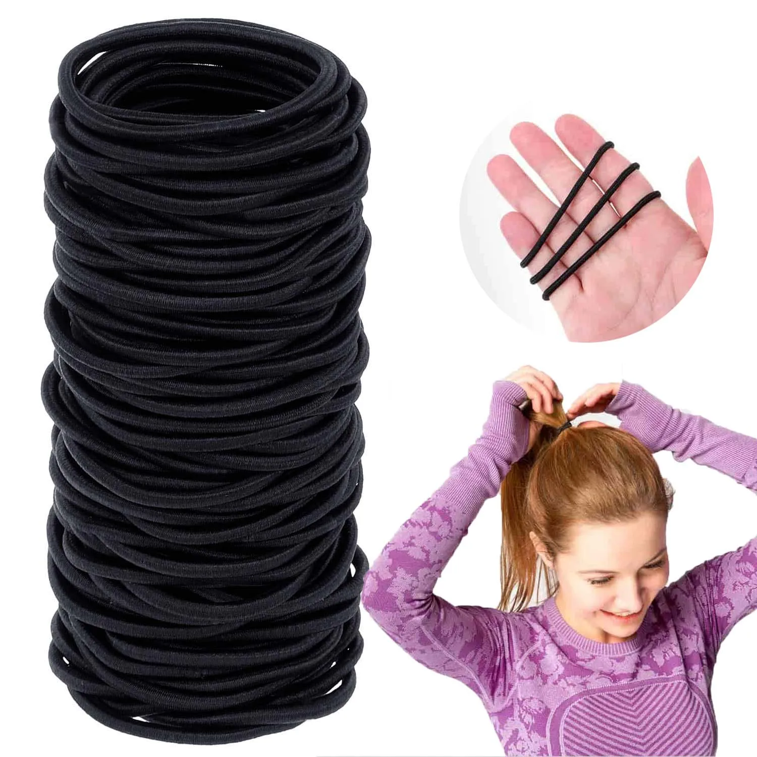 

100/200/500Pcs/set Solid Color Hairband Ropes Ponytail Holder Girls Hair Accessories Elastic Hair ties Headband Girls Headwear