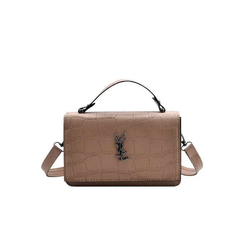 

2021 new ladies stone grain one shoulder handbag luxury designer ladies small square bag personality ladies handbag