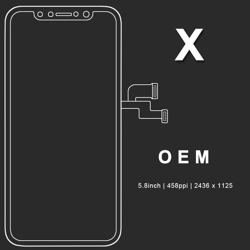 5 шт OEM для iPhone X LCD 8 &quotэкран дисплея + сенсорный дигитайзер замена сборки (кольцо