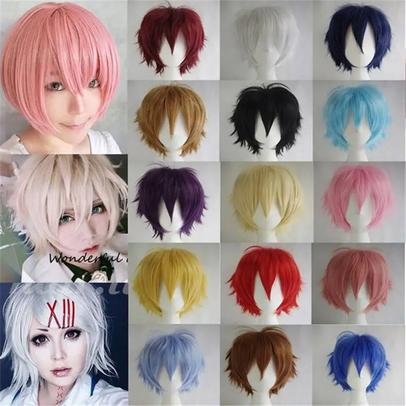

New Male Female Straight Short Hair Wig Cosplay Party Anime Wigs