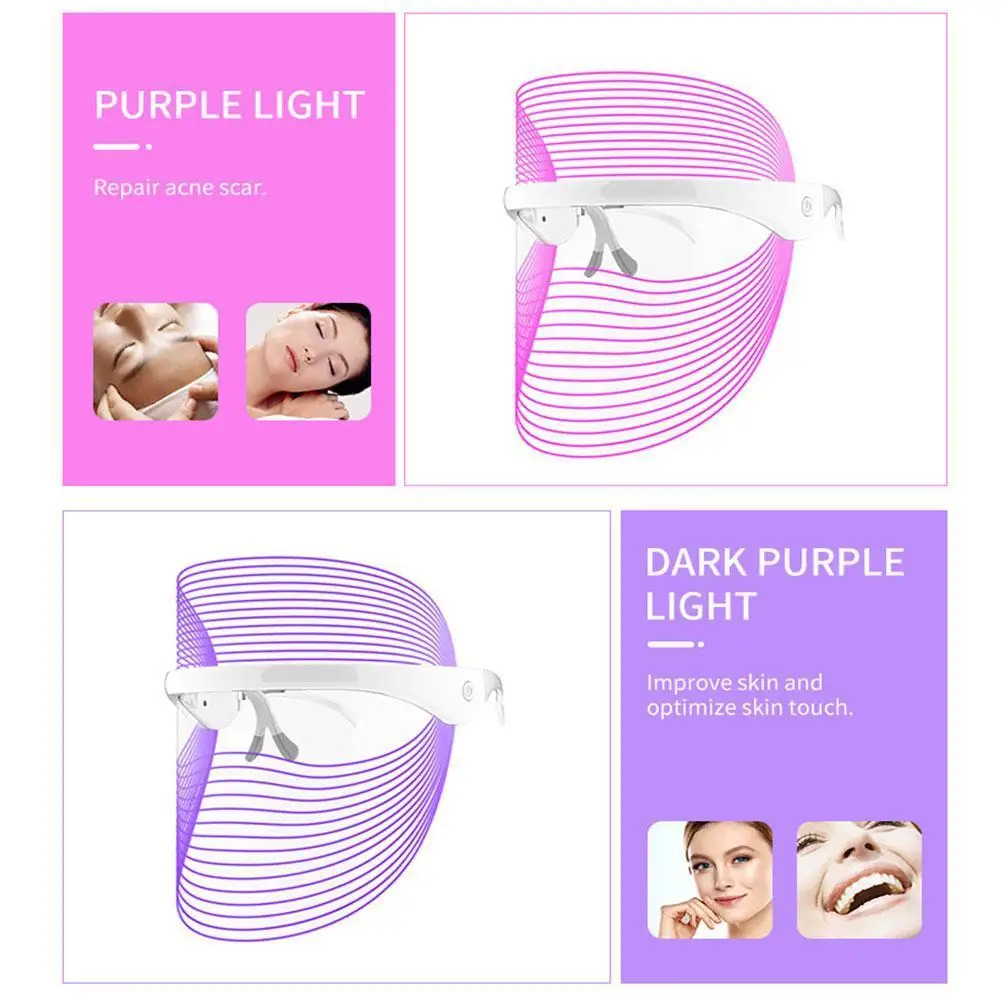 Маска светодиодная для омоложения кожи 7 цветов с крассветильник том |