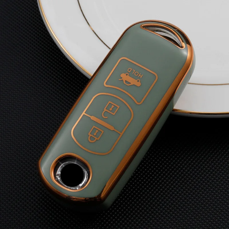 

2 3 4 Buttons Soft TPU Flip Key Fob Cover Case for Mazda 3 6 CX-3 CX-30 CX-5 CX-7 CX-9 MX-5 Atenza Auto Accessories Ring