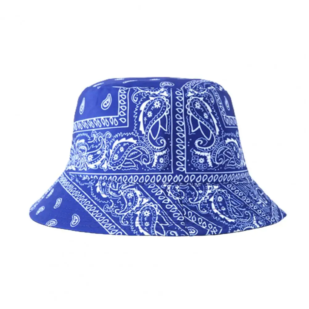 

Fisherman Hat Cashew Printing Double Side Wear Cotton Keep Warm Foldable Bucket Hat for School