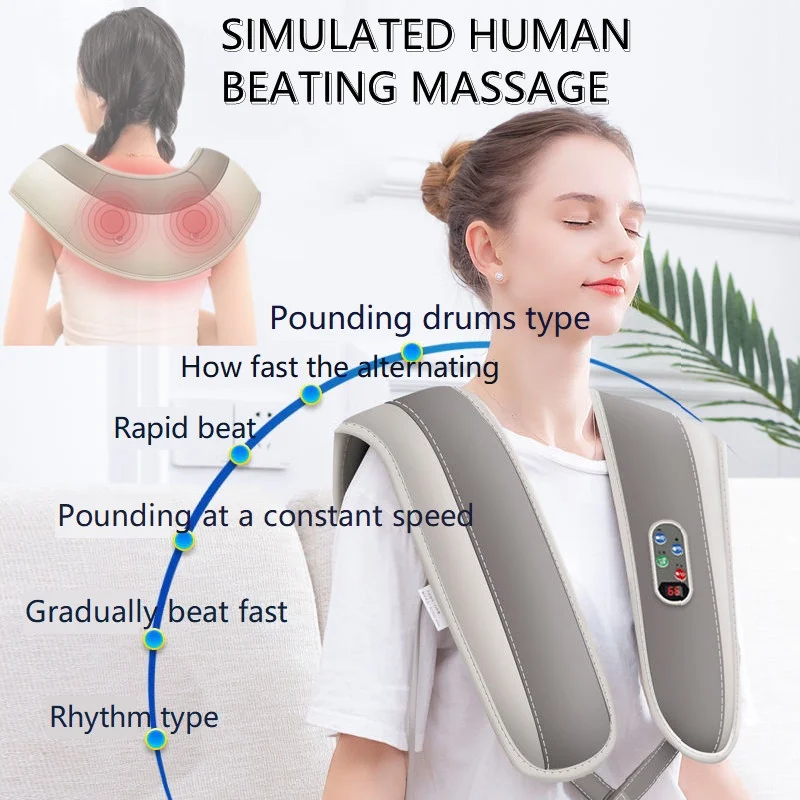 

Neck and Back Massager with Soothing Heat Electric Deep Tissue 3D Kneading Massage for Shoulder Leg Body Muscle Pain Relief