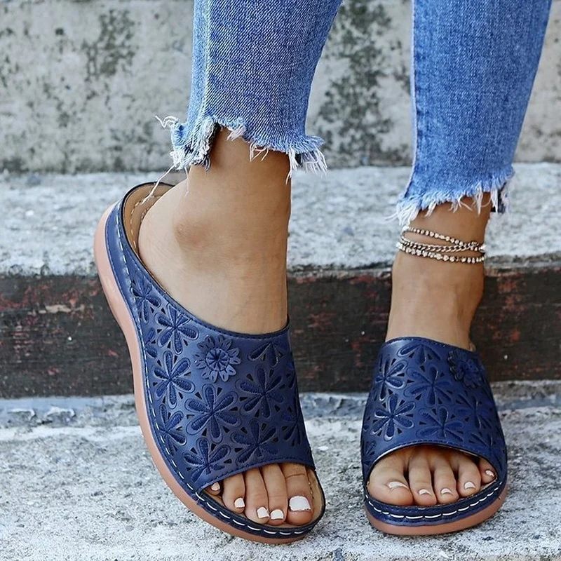 

New Style Women's Shoes Sandals Slippers Large Size 43 Muffin Sole Rubber PU Surface Wedge Sandals Women's Shoes Fashion Shoes