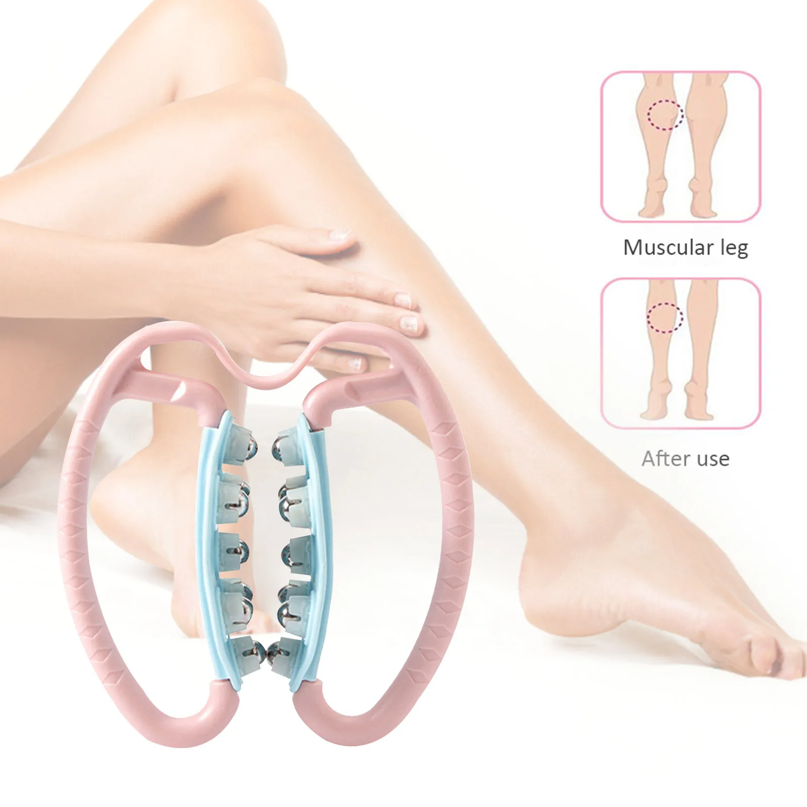 

Handheld Massager Roller 14 Steel Wheels Deep Tissue Trigger Point Muscle Massage Legs Relieve Bodybuilding Fitness Equipment