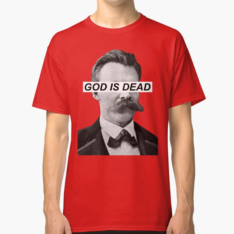 Красный God Is Dead t shirt god is dead friedrich nietzsche nihilist nihilism экзистенциальный экзистенциалист - Цвет: Красный