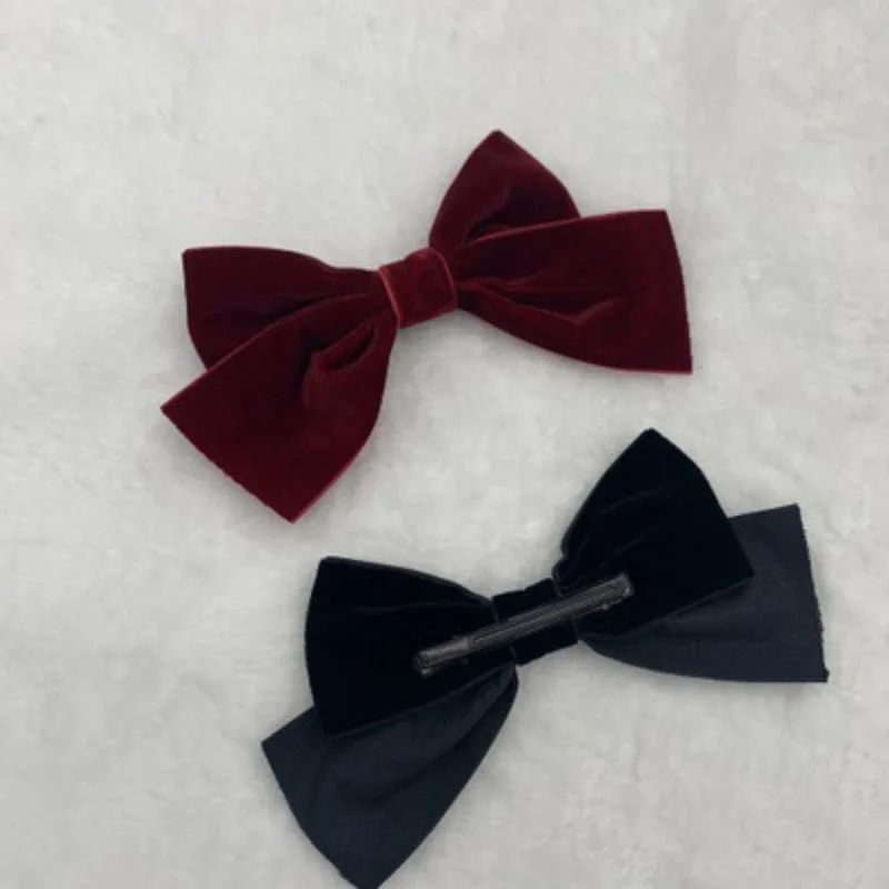 

Elegant Retro Black Bow Velvet Hairpin Korean Black Bowknot Hairbands Headbands for Women Girl Party Gift Women Lovely Hair Clip